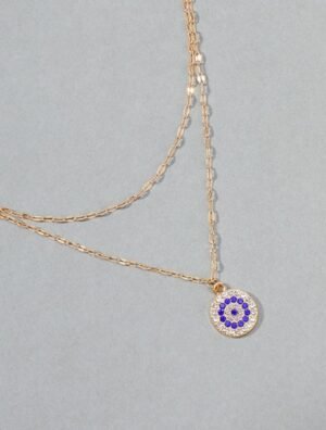 Collar doble cadena con dije de ojo turco