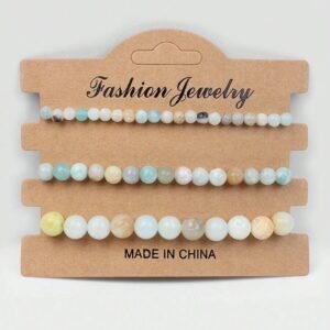 1043_-1.jpg 3pcs/set Pulseras de piedra natural de amazonita