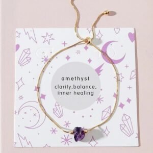 Pulsera dorada con piedra de amatista