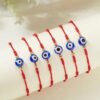 Pulsera roja ajustable con ojo turco