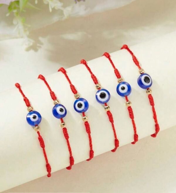 Pulsera roja ajustable con ojo turco