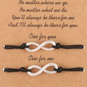 Set de pulsera con simbolo de infinito color negro