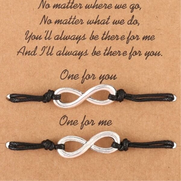 Set de pulsera con simbolo de infinito color negro