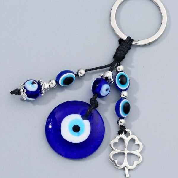 Llavero de ojo turco con trebol