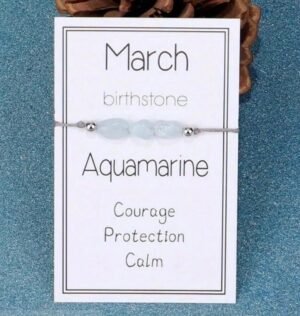 Pulsera con la piedra de nacimiento Marzo