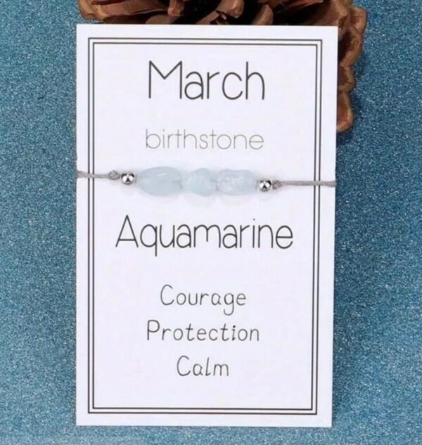 Pulsera con la piedra de nacimiento Marzo