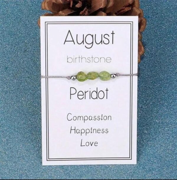 Pulsera con la piedra de nacimiento Agosto