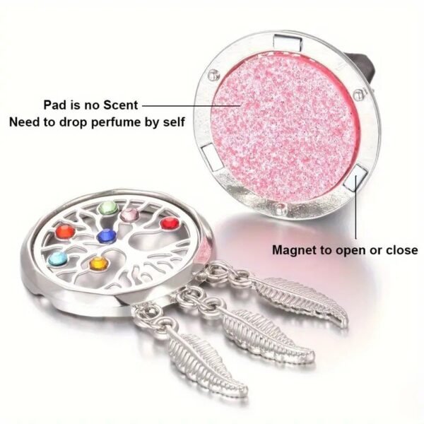 4008_0-1.jpg Clip de aromaterapia para carro con borla de hoja nueva, difusor de aroma