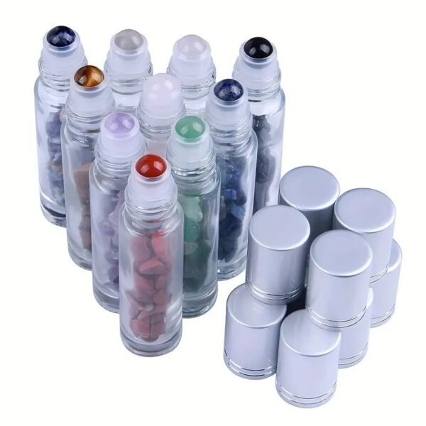 4011_1-1.jpg 10 Uds Botella De Rodillo De Vidrio Con Bolas De Piedras Preciosas para embalaje de perfume y aceites