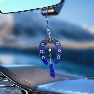 Colgante en forma de herradura y ojo turco para el carro